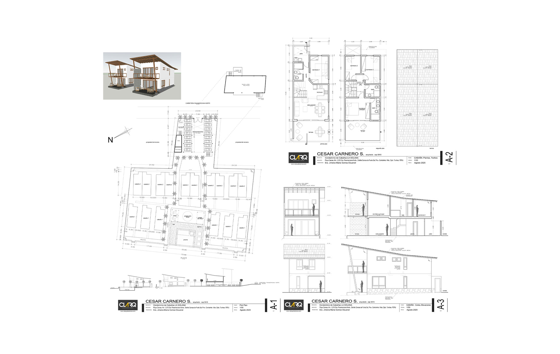 Planos arquitectónicos de las casas de 140 mts² en La Solana